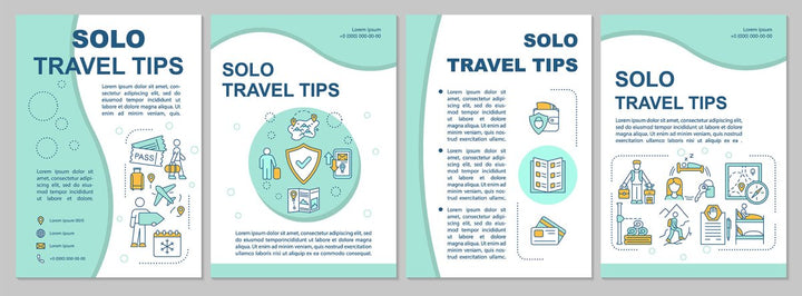 Winter vacations brochure template set