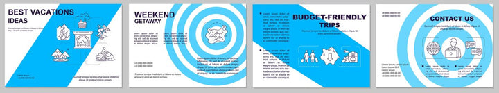 Winter vacations brochure template set