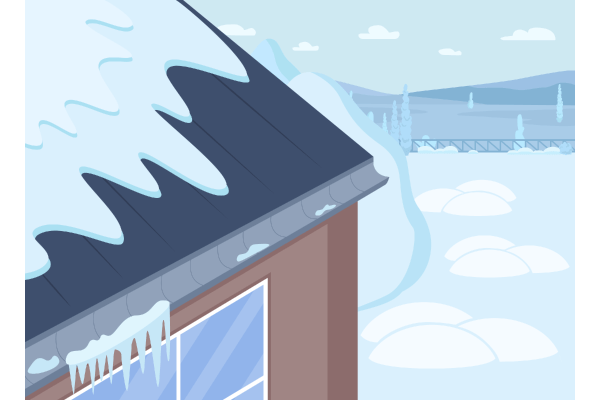 Wintertime Suburban Home Illustrations