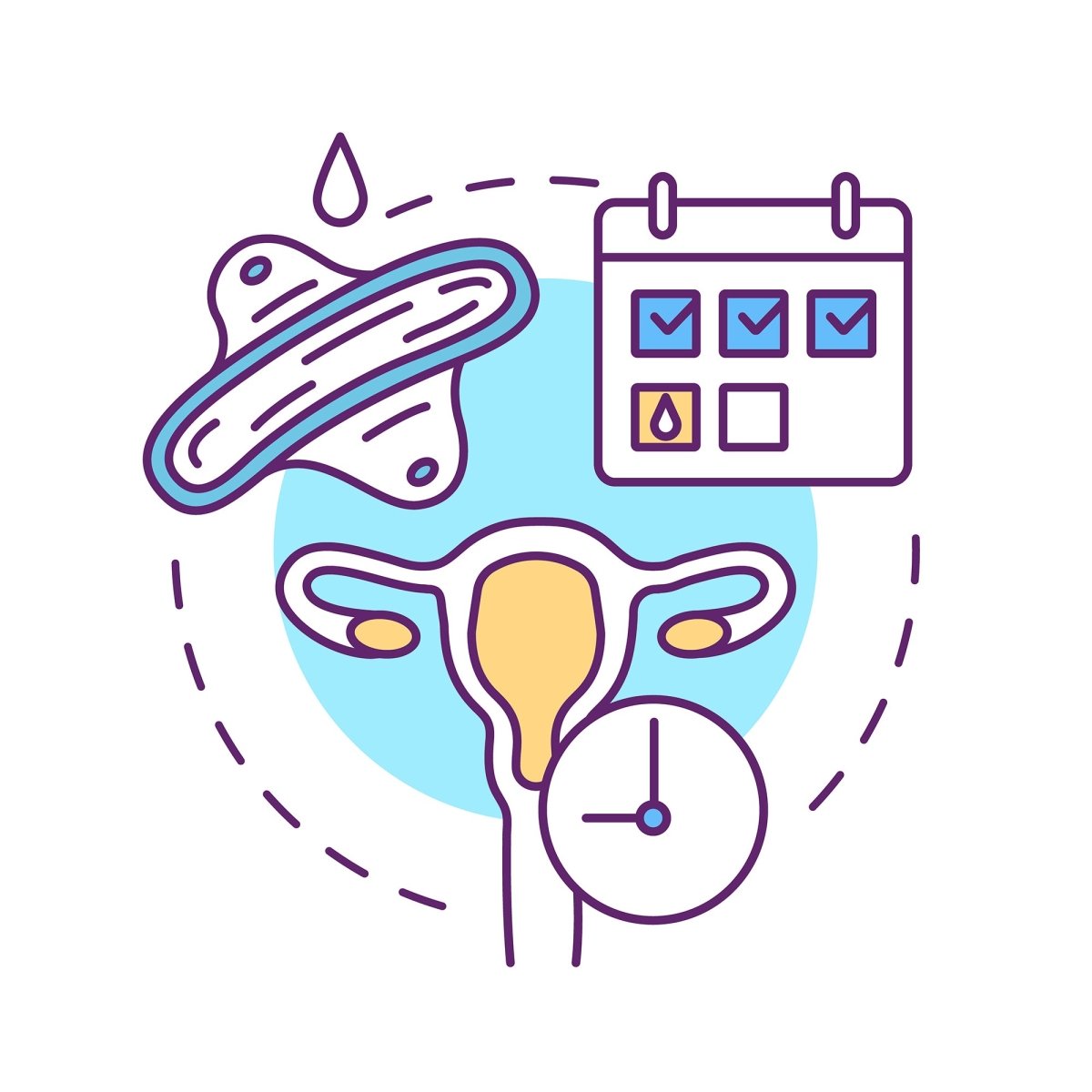 Women healthcare concept icons pack for dark and light theme