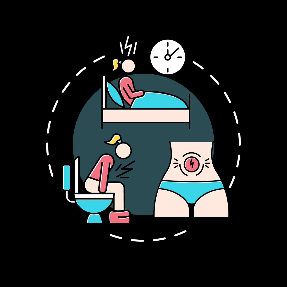 Women healthcare concept icons pack for dark and light theme