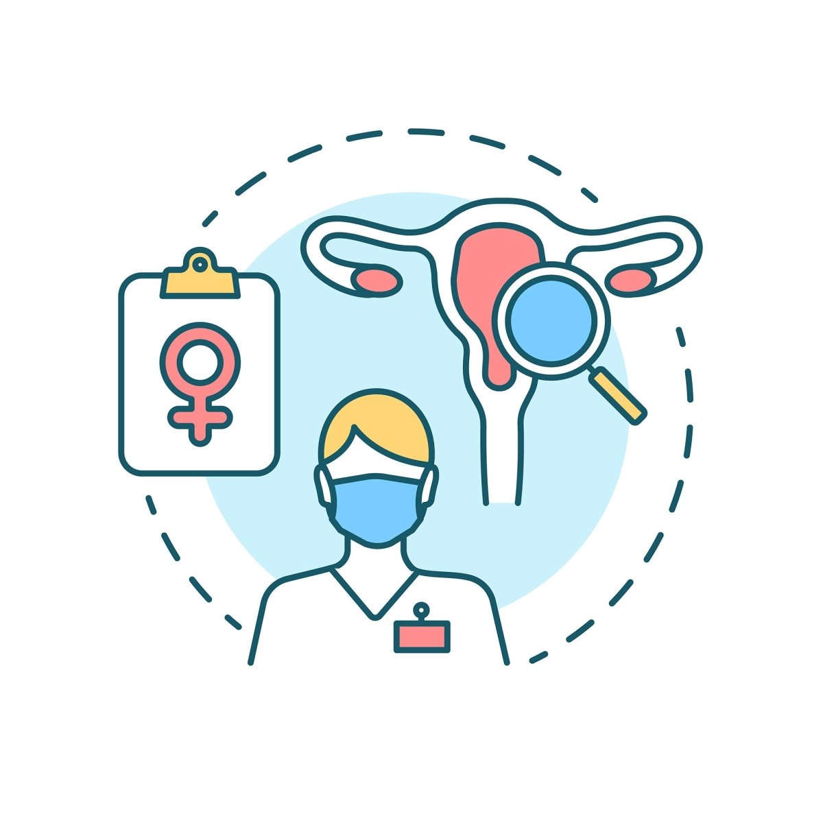 Women healthcare concept icons pack for dark and light theme