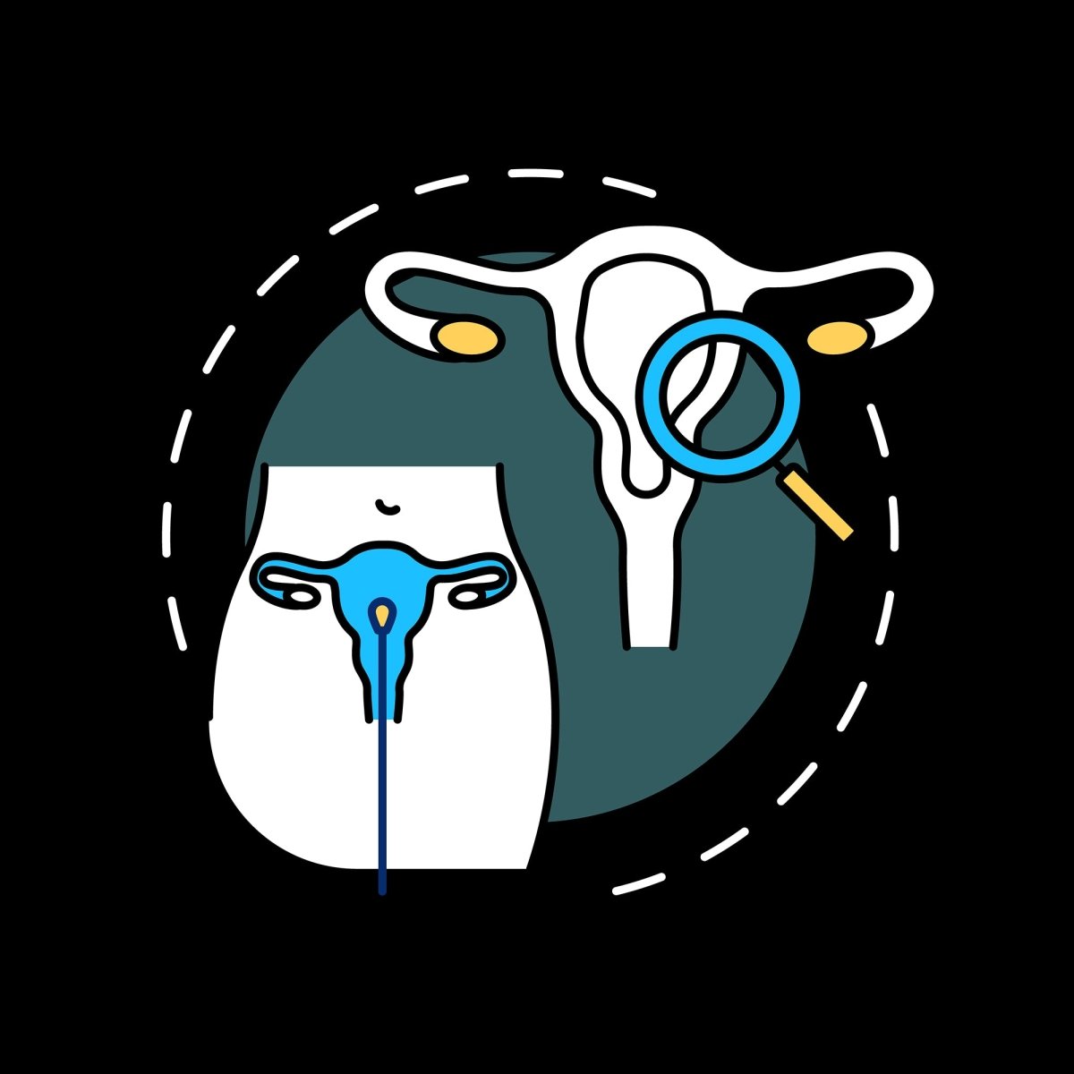 Women healthcare concept icons pack for dark and light theme