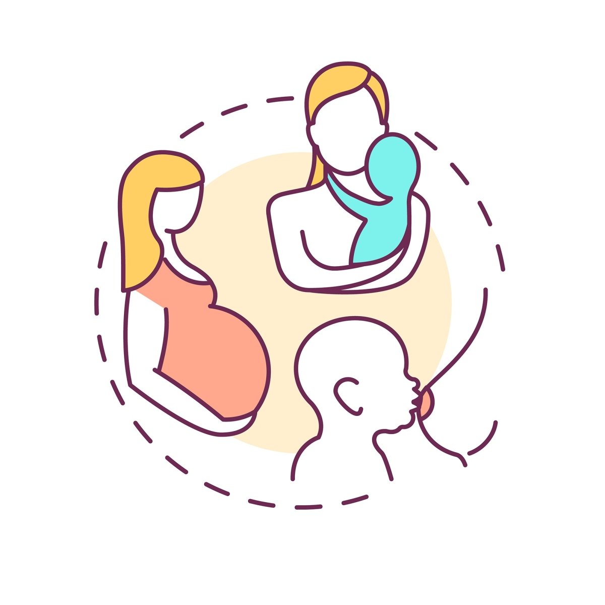 Women healthcare concept icons pack for dark and light theme