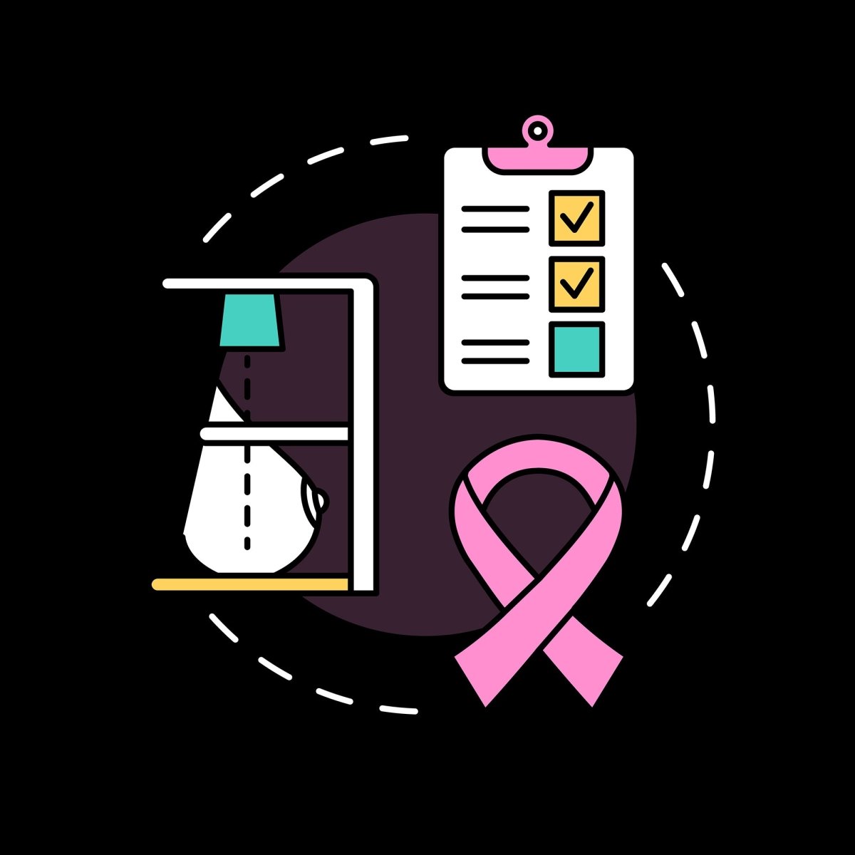 Women healthcare concept icons pack for dark and light theme