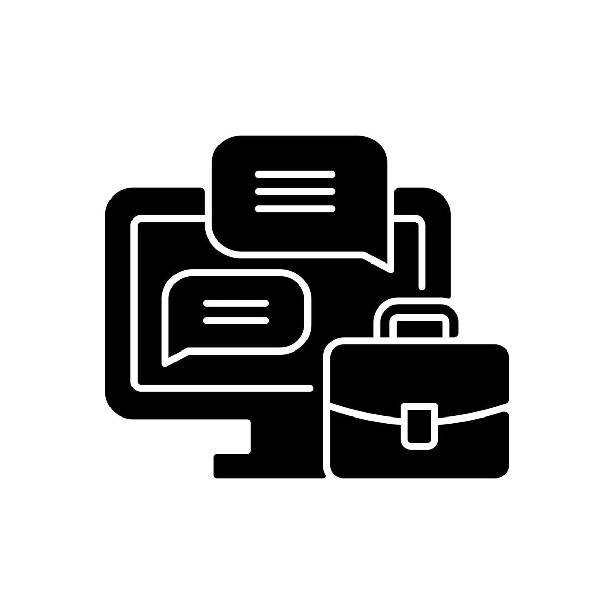 Work monitoring black glyph icons set on white space