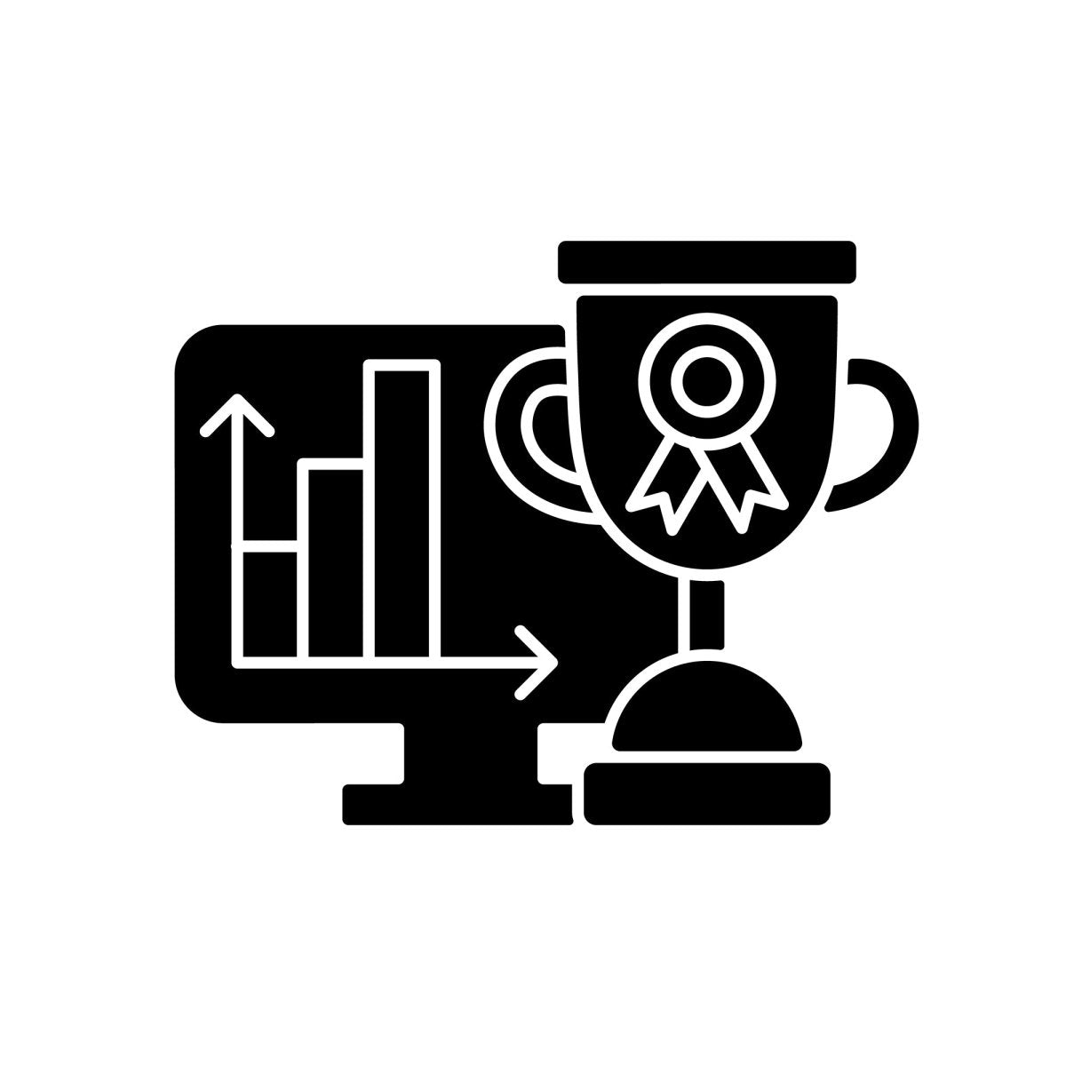 Work monitoring black glyph icons set on white space