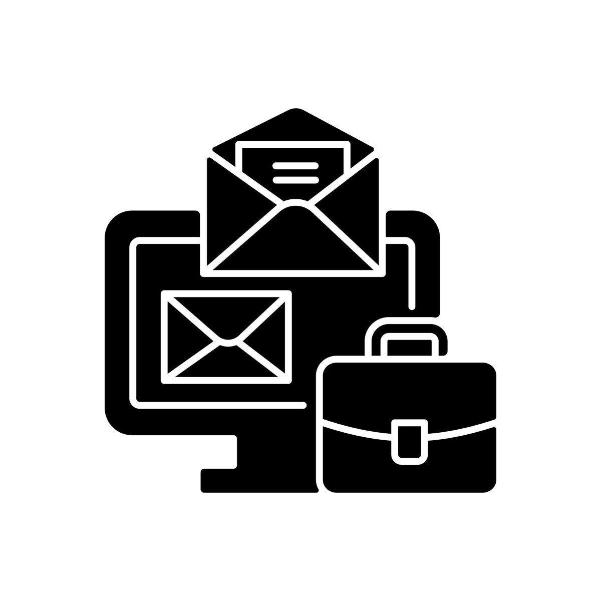 Work monitoring black glyph icons set on white space