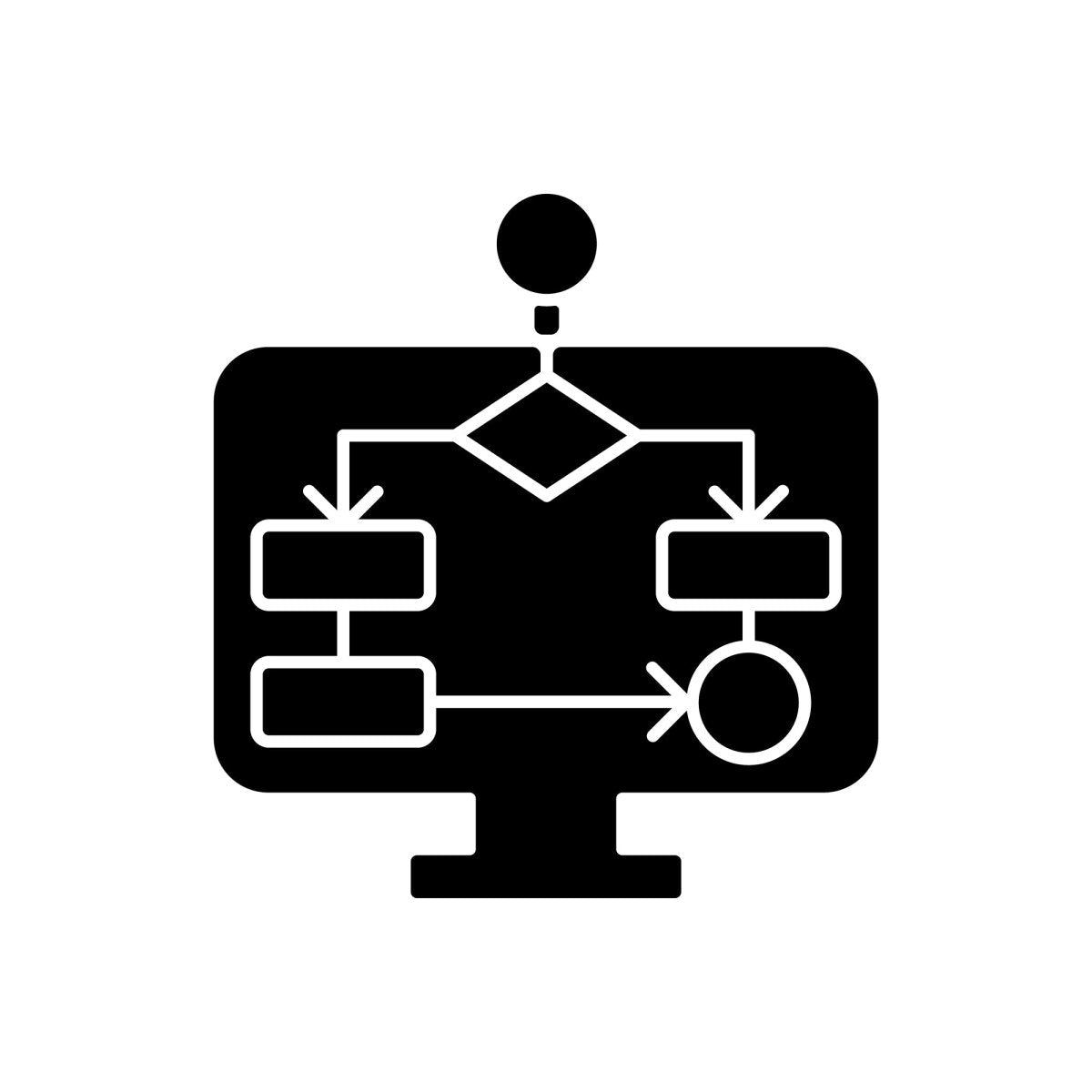 Work monitoring black glyph icons set on white space