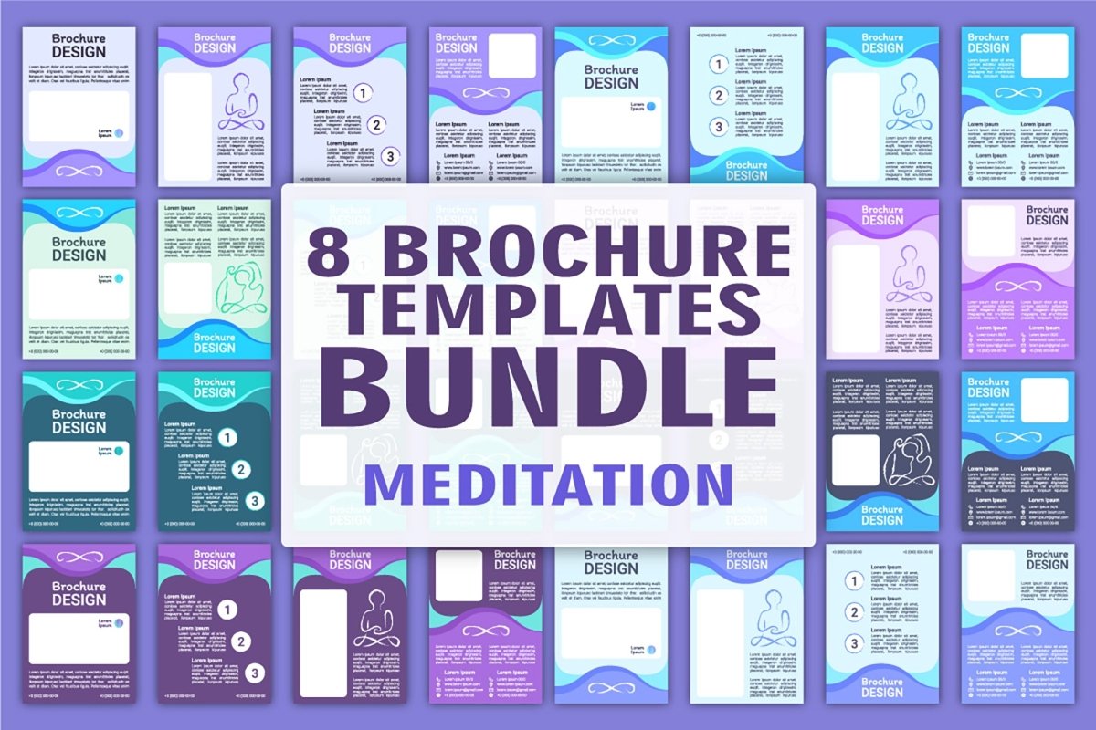 Yoga and meditation brochure template bundle