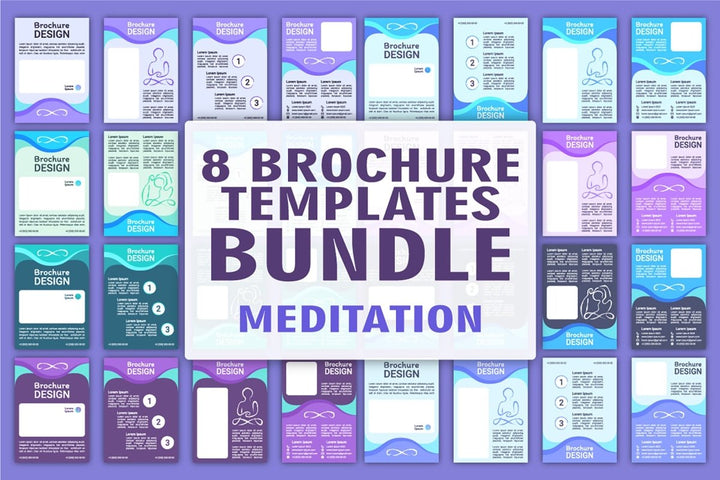 Yoga and meditation brochure template bundle