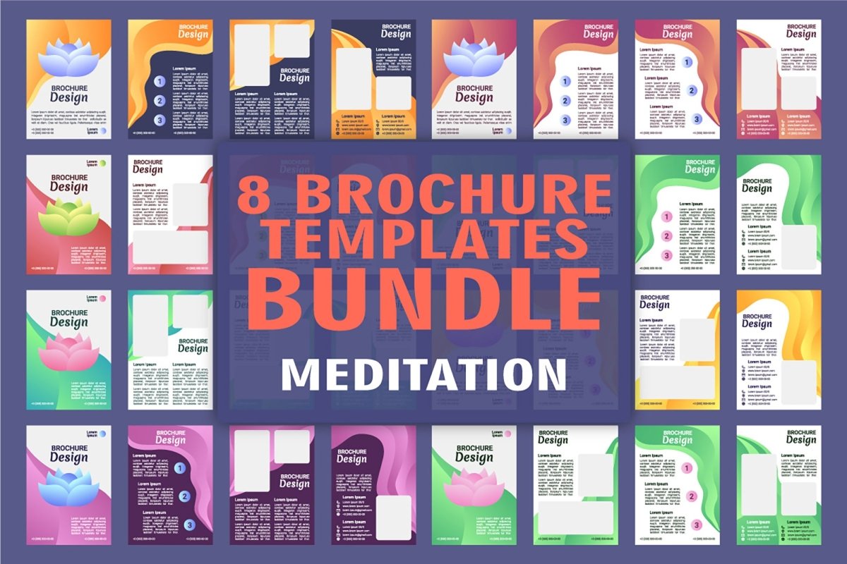 Yoga studio brochure template bundle
