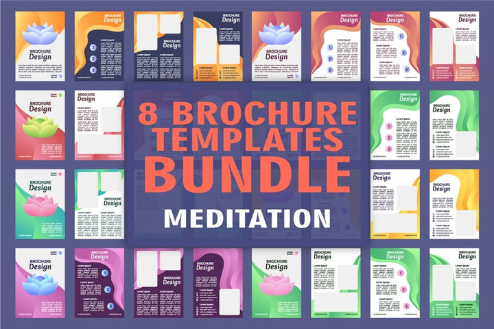 Yoga studio brochure template bundle