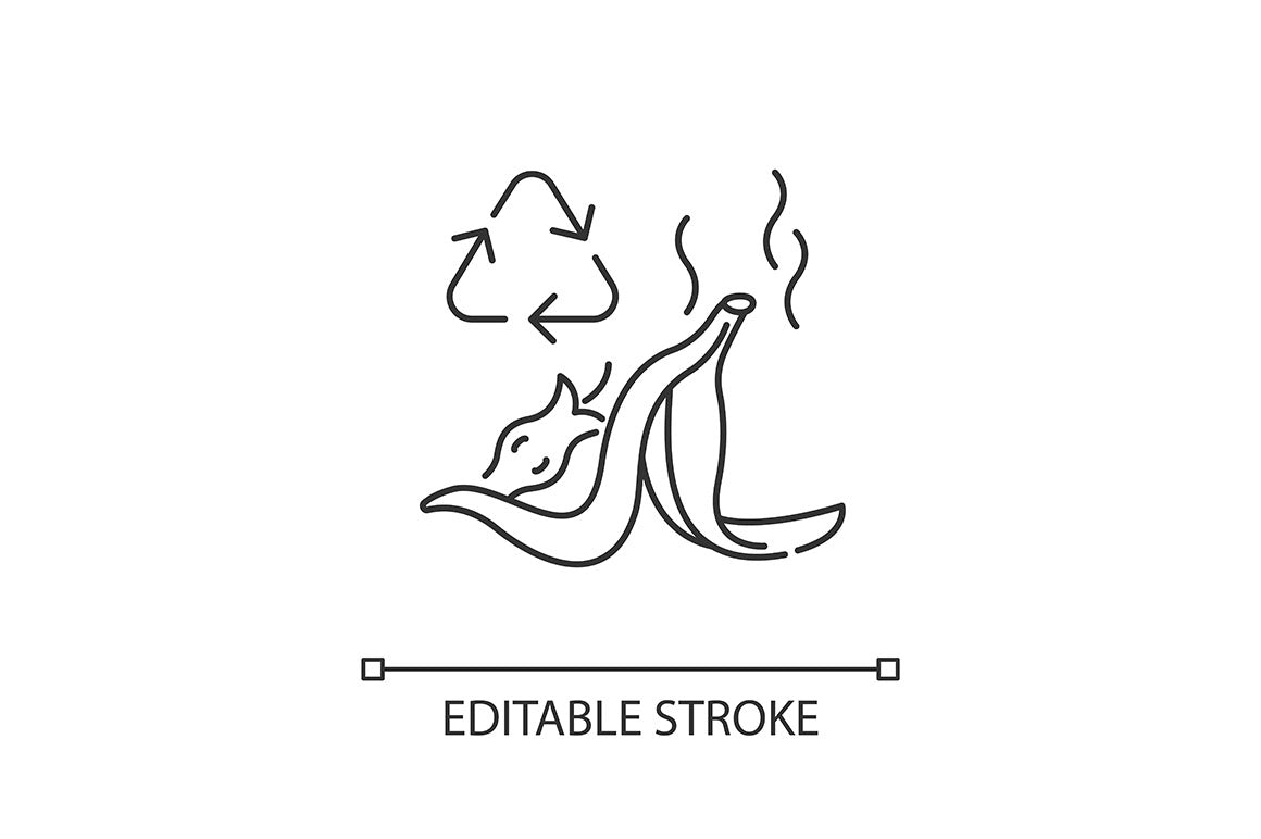 Zero waste linear icons set