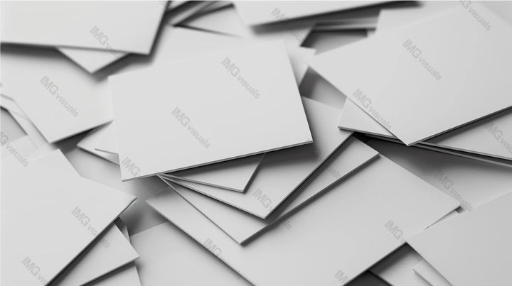 Close-up view pile of blank white business cards mockup, ai generated. Minimalistic design businesscards template advertising image. Potential for customization, professional use mock up realistic