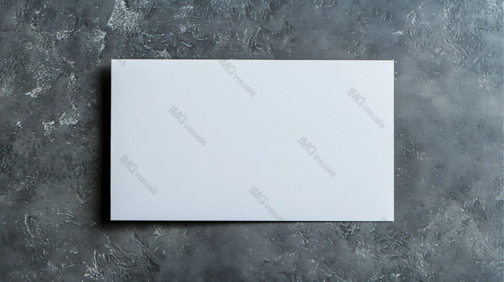 Blank white business card mockup lies flat on dark grey textured surface, ai generated. Showcasing design businesscard template advertising image. Stationary mock up product photorealistic