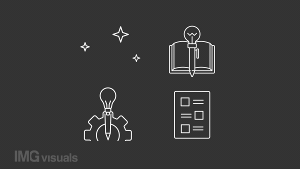 Writing book animation library. Publishing business animated white line icons. Content creation. Creative process. Isolated illustrations on dark background. Transition alpha. HD video. Icon pack