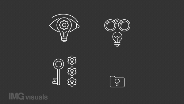 Problem solving animation library. Creative solution animated white line icons. Decision making. Critical thinking. Isolated illustrations on dark background. Transition alpha. HD video. Icon pack