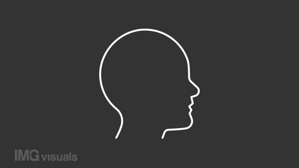 Animated mind health white line icon. Positive mindset. Psychology. Loop HD video with chroma key, alpha channel on transparent background, black solid background. Outline motion graphic animation