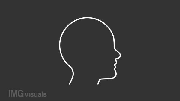 Animated cash, head white line icon. Thinking of money. Motivation. Loop HD video with chroma key, alpha channel on transparent background, black solid background. Outline motion graphic animation