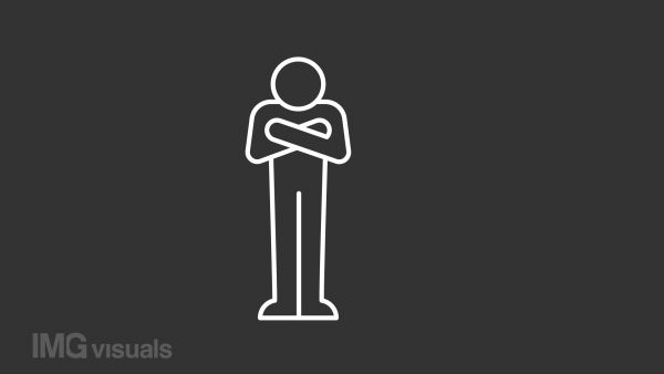 Animated frozen man white line icon. Cold winter weather. Loop HD video with chroma key, alpha channel on transparent background, black solid background. Outline motion graphic animation