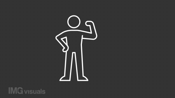 Animated winner white line icon. Sport competition victory. Gain prize. Loop HD video with chroma key, alpha channel on transparent background, black solid background. Outline motion graphic animation