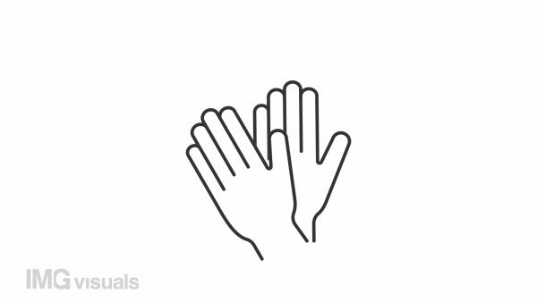 Animated applause linear icon. Cheering audience. Appreciation and recognition. Seamless loop HD video with alpha channel on transparent background. Outline motion graphic animation