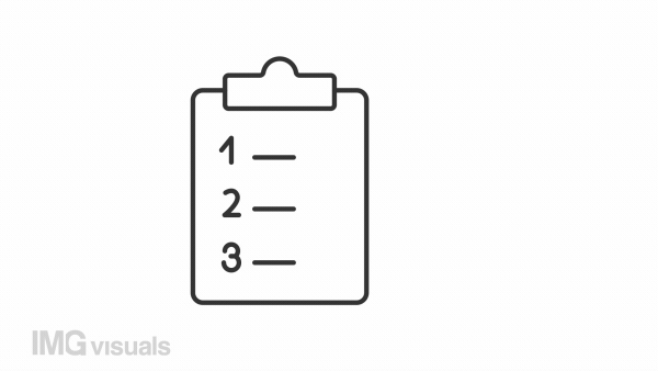 Animated clear goals linear icon. Checklist. Business objectives. List of tasks. Seamless loop HD video with alpha channel on transparent background. Outline motion graphic animation