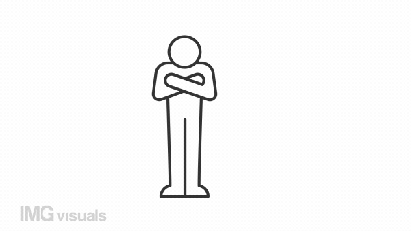 Animated frozen man linear icon. Cold winter weather. Shivering person. Illness symptom. Seamless loop HD video with alpha channel on transparent background. Outline motion graphic animation