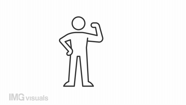 Animated winner linear icon. Sport competition victory. Gain trophy. Power based motivation. Seamless loop HD video with alpha channel on transparent background. Outline motion graphic animation