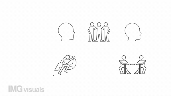 Animated competitions linear icons. Achievement motivation. Set goal. Recognition. Seamless loop HD video with alpha channel on transparent background. Outline motion graphic animation