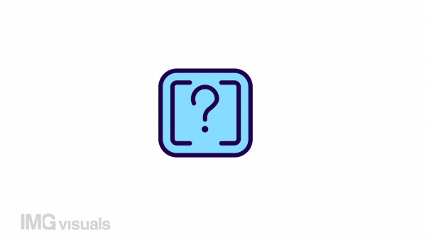 Animated inquire color icon. Question button. Problem solving. Request to tech support. Seamless loop HD video with alpha channel on transparent background. Simple filled line motion graphic animation