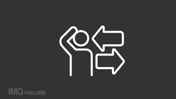 Animated dilemma white line icon. Difficult choice. Tough decision making. Challenging. Seamless loop HD video with alpha channel on transparent background. Motion graphic design for night mode