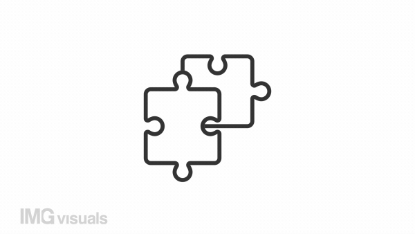 Animated unsolved puzzle linear icon. Brainstorming. Solving impossible riddle. Open problems. Seamless loop HD video with alpha channel on transparent background. Outline motion graphic animation