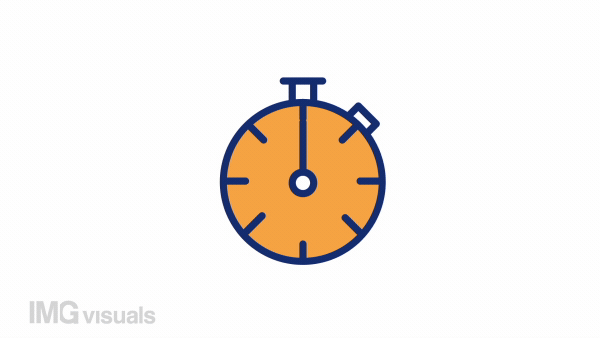 Animated chronometer color icon. Accurate time counting. Sport tool. Competition. Seamless loop HD video with alpha channel on transparent background. Simple filled line motion graphic animation