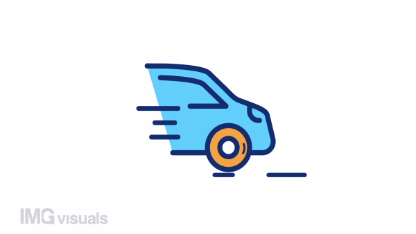 Animated car color icon. Motor vehicle. Fuel and electric automobiles. Transportation. Seamless loop HD video with alpha channel on transparent background. Simple filled line motion graphic animation