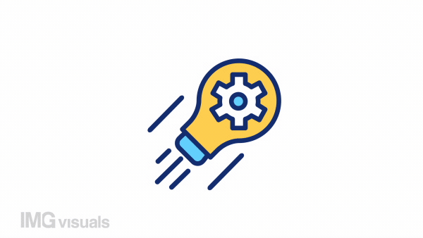 Animated idea color icon. Improvement and increasing. Business innovation. Seamless loop HD video with alpha channel on transparent background. Simple filled line motion graphic animation