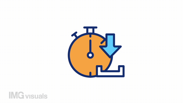 Animated loading speed color icon. Good internet connection. Quick downloading. Seamless loop HD video with alpha channel on transparent background. Simple filled line motion graphic animation