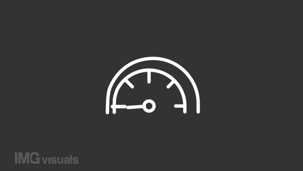 Animated speedometer white line icon. Vehicle speed. Acceleration. Automobile gauge. Seamless loop HD video with alpha channel on transparent background. Motion graphic design for night mode