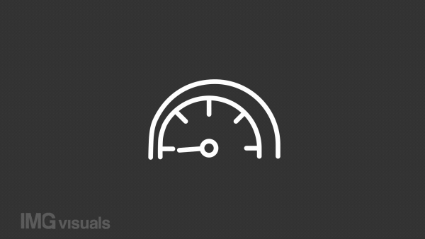 Animated speed meter white line icon. Measuring vehicle speed. Fast driving. Acceleration. Seamless loop HD video with alpha channel on transparent background. Motion graphic design for night mode