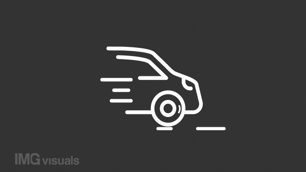 Animated car white line icon. Motor vehicle. Fuel and electric automobiles. Transportation. Seamless loop HD video with alpha channel on transparent background. Motion graphic design for night mode