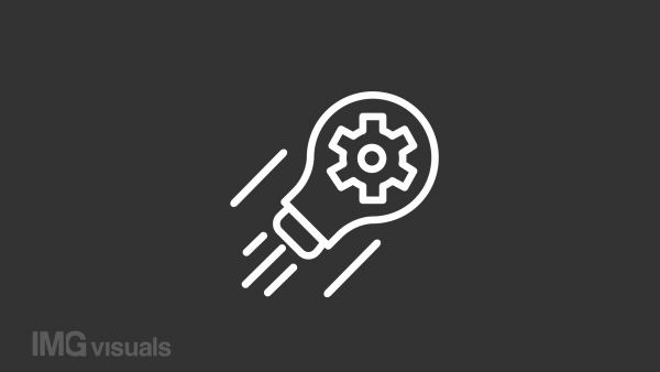 Animated idea white line icon. Improvement, increasing. Business innovation and development. Seamless loop HD video with alpha channel on transparent background. Motion graphic design for night mode