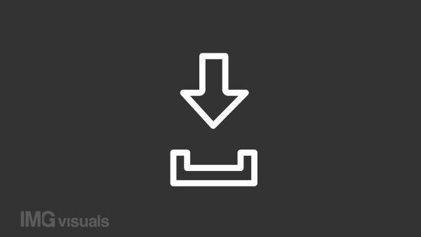 Animated download white line icon. Save file from online. Interface. Internet connection. Seamless loop HD video with alpha channel on transparent background. Motion graphic design for night mode