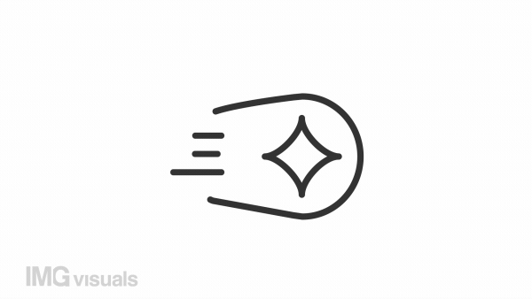 Animated comet linear icon. Space body. Falling star. Make wish. Glowing tail. Seamless loop HD video with alpha channel on transparent background. Outline motion graphic animation