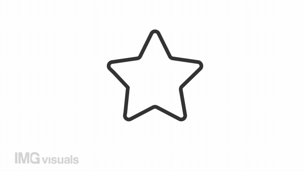 Animated star linear icon. Rating and award. Space body. Cosmos. Glowing star. Seamless loop HD video with alpha channel on transparent background. Outline motion graphic animation