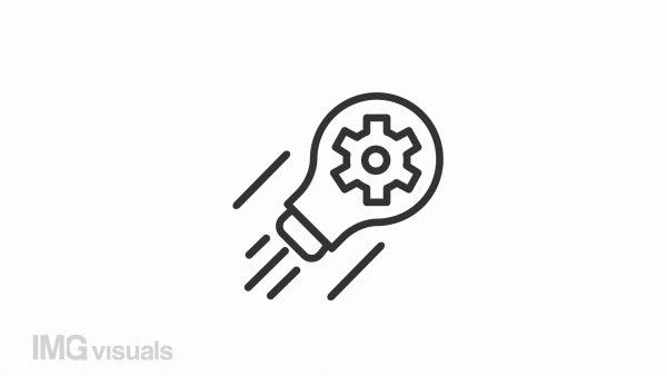 Animated idea linear icon. Improvement and increasing. Business innovation and development. Seamless loop HD video with alpha channel on transparent background. Outline motion graphic animation