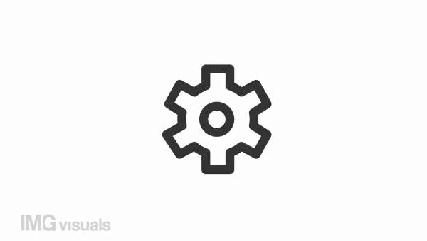 Animated spinning gear linear icon. System settings. Processing. Part of mechanism. Seamless loop HD video with alpha channel on transparent background. Outline motion graphic animation