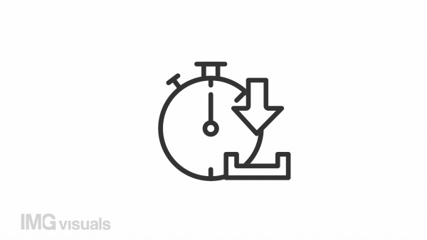 Animated loading speed linear icon. Good internet connection. Quick downloading. Seamless loop HD video with alpha channel on transparent background. Outline motion graphic animation