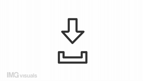 Animated download linear icon. Save file from online. Interface. Internet connection. Seamless loop HD video with alpha channel on transparent background. Outline motion graphic animation