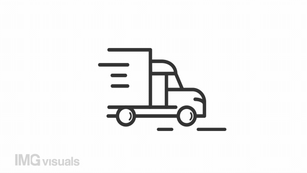 Animated moving truck linear icon. Delivery service. Transportation. Vehicle in motion. Seamless loop HD video with alpha channel on transparent background. Outline motion graphic animation